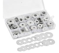 225pcs Rondelles Plates en 304 Acier Inoxydable M3 M4 M5 M6 M8 M10 M12 Assortiment de Rondelle Plate,Ensembles d'Outils à Main pour la Plomberie et le Verrouillage de Différentes Tailles