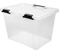 22x Boîte à charnières 19L 38x28xH27cm Transparent Couvercle Rangement Caisses à jouets
