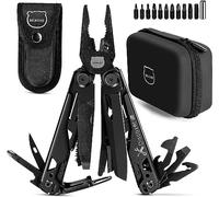 23 en 1 Outil Multifonction Portable avec Coffret Cadeau Premium,Noir | Couteau de Camping Cool Gadgets pour Homme, Tournevis Scie Tournevis Décapsuleur Pince pour Petit Ami, Fils, Papa, Mari
