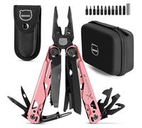 23 en 1 Outil Multifonction Portable avec Coffret Cadeau Premium,Rose | Couteau de Camping Cool Gadgets pour Homme, Tournevis Scie Tournevis Décapsuleur Pince pour Petit Ami, Fils, Papa, Mari