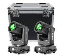 230W 7R Lyre LED Tête Mobile, dmx512 Disco Scène Projecteur avec 24 Prismes 4 Modes de Contrôle Lumière de Soirée pour Mariage DJ Soirée Live Band Show (2 pièce avec flightcase)