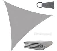 23146 Voile d'ombrage triangulaire, 3 x 3 x 3 m, pour une protection solaire fiable, imperméable, avec fixation, pour jardin, plage, camping - Couleur : gris