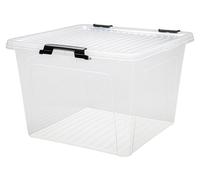 23x Boîte à charnières 26L 40x40x27cm Transparent Couvercle Rangement Caisses à jouets