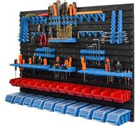 24 bacs gerbables étagère murale plastique couvercle 115 x 78 cm porte-outils atelier garage système de stockage bacs à bec verseur