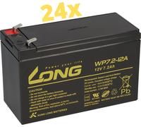 24 batteries Kung Long WP7,2-12A F2 AGM, 12V, 7,2Ah – compatibles avec l'onduleur Benning MT-Compact 8kVA