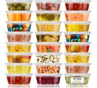 24 Boite Alimentaire, Plastique Sans BPA, 8oz, Couvercle Hermétique, Micro-Ondes, Congélation .