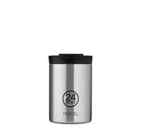 24BOTTLES Travel Tumbler - Mug Isotherme Cafe et The 350 ml, Tasse Isotherme 100% Hermétique, Thermos 6h Hot et 24h Cold, Bouteille Gourde Isotherme Inox Écologique au Design Italien, Brushed Steel