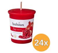 24 bougies votives Bolsius True Scents, modèle 53/45, forme ronde, parfum grenade (1 pièce)