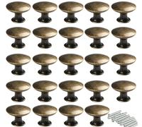 24 boutons de tiroir, boutons de meuble, poignées de tiroir, boutons de meuble anciens en laiton, poignée ronde, boutons pour tiroirs d'armoires, armoires de cuisine et portes de commodes (24, Bronze-