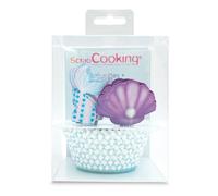 24 Caissettes + 24 Cake Toppers "Sirène