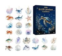 24 Day Christmas PlanerCalendar - Acrylic Sea Animal Ornaments - 2D Decor