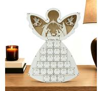 24 Day Light Up Angel Wooden Fillable Christmas Countdown | 24-Day Countdown To Christmas Decoration for Home, Apartment, Farmhouse, Church, Living Room, Study Room
