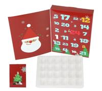24 Days Christmas Empty Gift Box - Fillable Punch | Paper Material, 8.46x12.01x1.57-Inch Expanded Size, Red Design, 24 Punchable Compartments, for DIY Holiday Treats
