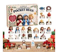 24 Days Of Faith-Filled Pocket HugsAdvent Calendar Calendrier De L'Avent | 24 Ornements Chrétiens En Acrilique Avec Cartes De Soutien, Idéaux Pour La Déco De Noël Sur Sapin, Rétro Et Sac