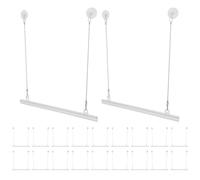 24 Ensembles Barre D’accrochage Transparente, Taille 1 | Fer et Pvc, Chaînes de Fixation au Plafond et Pastilles Adhésives, pour t Commerce