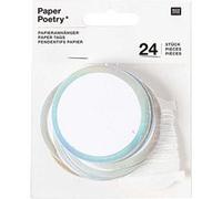 24 étiquettes à suspendre papier ronds - Rico Design Argenté G