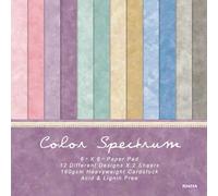 24 feuilles Bloc-notes de papier de spectre de couleurs 6"X6" Bloc de papier pour scrapbooking Papier artisanal Fond pour artisanat Bloc de cartes 1 paquet, Fournitures scolaires Taille UniquePapetier