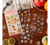 24 feuilles d'autocollants pour scrapbooking, stickers pour journaling mignons sur le thème des dessins animés, adaptés pour le bullet journal, l'album photo, l'ordinateur (Guide du bonheur)