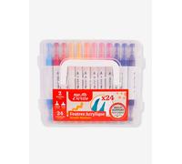 24 feutres acrylique double pointe multicolore TU
