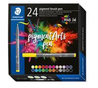 Staedtler Feutres pinceau Pigment Arts Pen 371 C24 – pointe pinceau à pigments – 24 pièces
