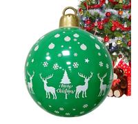 24-Inch Inflatable Festive Balls - Outdoor Indoor Christmas Ornament | 24 Inch, PVC Giant Blow Up Sphere | Deflatable Yard Lawn Decoration for Front Door, Porch, Patio, Garden, and Party Use