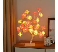 24 LED imitation Rose arbre lampe de table blanc chaud fée fleur off romantique Bureau lumière chambre salon partie mariage Valentine USB alimenté