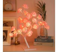 24 LED imitation Rose arbre lampe de table blanc chaud fée fleur off romantique Bureau lumière chambre salon partie mariage Valentine USB alimenté