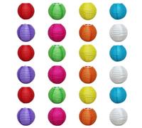 24 Mini Lanterne en Papier de Couleur Lampion Lanterne Papier Decoration 7,5cm Petite Abat Jour Papier Lanterne Boule Extérieur Decoration pour Mariage Champetre Kermesse Bapteme Anniversaire Jardin