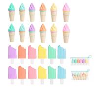 24 Mini Surligneur Forme Glacée, Surligneurs Pastel 6 Couleurs, Highlighter pour École Bureau, Fluo Séchage Rapide, Cadeau Anniversaire Kawaii