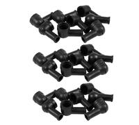 24 Pcs 15mm x 8mm Noir Pipe de Fumeur Forme PVC Batterie Terminal Isolant Recouvre Bottes