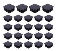 24 PCS 40 * 40mm Embout de Bouchon en Plastique,Carré Bouchons à Lamelles,Bouchons de Couverture Cache Tube en Plastique PE,pour Chaises Canapés Tables,Noir