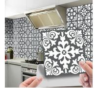 24 PCS Autocollant pour carrelage mural, Stickers Carreaux Muraux, Convient pour la Cuisine, Salle de Bain（10x10cm）