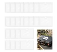 24 Pcs Autocollantes en Plastique Transparent, 10*6cm Pochettes Adhésive Transparentes Support Carte Handicapé Pare Brise, Support Autocollant pour Carte Auto-Adhésives Porte-étiquettes Adhésifs