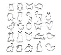 24 PCS Pâques Lapin Canard Poulet Forme Cookie Cutter Set En Acier Inoxydable Animal Biscuit Modèle DIY Cuisson Fournitures