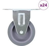 24 pcs Roulettes fixes 75 mm