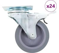 24 pcs Roulettes pivotantes 75 mm