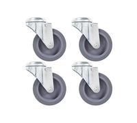 24 pcs Roulettes pivotantes à trou de boulon 75 mm