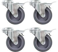 24 pcs Roulettes pivotantes à trou de boulon 75 mm