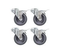 24 pcs Roulettes pivotantes à trou de boulon 75 mm