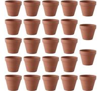 24 petits pots de fleurs en terre cuite avec drainage - Mini-pots en terre cuite pour les plantes et la décoration