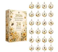 24-Piece Countdown Blind Box, 2D Acrylic Decorative Hanging Charms (A) | Countdown Blind Box, 24 Unique Charms, for Hanging, Collecting, Advent Countdown, Party Decor and Small Holiday Gifts