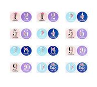 24 Pièces Autocollant Jalon Photo Bébé Fleurs, Papier Adhésif | Accessoire Photo pour Naissance, Suivi des Premiers Mois, Usage Fille ou Garçon, Décor Floral