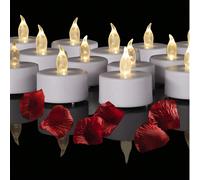 24 pièces Bougies LED alimentées par batterie : Bougies sans flamme petites et lumineuses, idéales pour les cadeaux de fête. Pour 200 heures d'utilisation, convient pour diverses saisons et célébratio