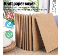 24 pièces cahiers Kraft, cahiers de poche 3,5x5 pouces papier blanc petit bloc-notes de Journal de poche pour l'école bureau maison cadeaux de voyage 24pcs Kraft line