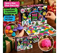 24 pièces, calendrier de l’Avent Nee-Doh Squish, boîte surprise, jouet anti-stress à presser, cadeau de Noël, boîte surprise pour le compte à rebours des fêtes. 1 box