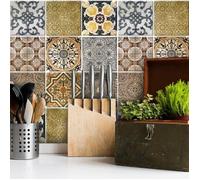 (24 Pieces) carrelage adhésif 20x20 cm - PS00016 - Collage créatif - Adhésive décorative à Carreaux pour Salle de Bains et Cuisine S