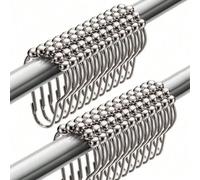 24 pièces Crochets de rideau de douche en acier inoxydable anti-rouille - Crochets de rideau décoratifs plaqués nickel convenant aux tringles à rideaux | Accessoire de mise à niveau de la salle de bai