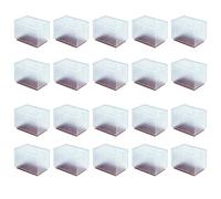 24 pièces de haute qualité carré 37 x 37 mm Transparent en gel de silicone Chaise jambe casquettes Pieds Tampons Mobilier Table Couvre Bois Sol protecteurs Clp101 Oblong-20 Pcs transparent