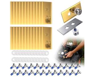 24 pièces de lames de rechange compatibles pour Mammotion Luba et YUKA toutes séries, kit robuste de lames de tondeuse robot en titane de rechange, avec vis et rondelles (or24pièces)