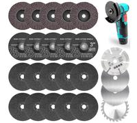 24 pièces Disques de Coupe 75mm pour Meuleuse Angulaire - Disques Abrasifs, Polissage, Meulage pour Métal, Bois, Plastique - Accessoires Meuleuse Angulaire, 10mm Bohrung
